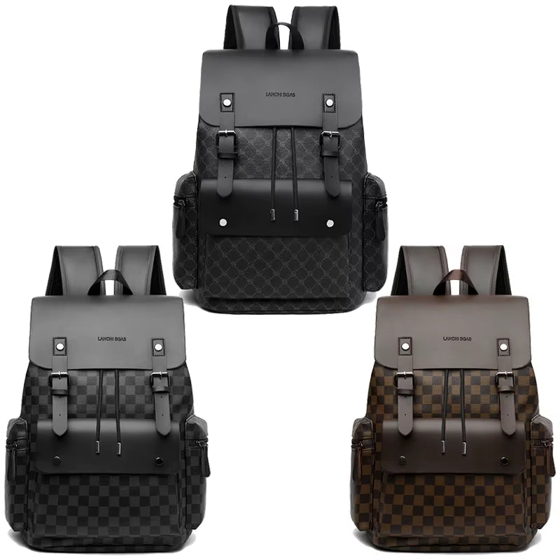 Wholesale Custom Anime Style American Zipper PU Business Travel Laptop Backpack Waterproof with Polyester Lining