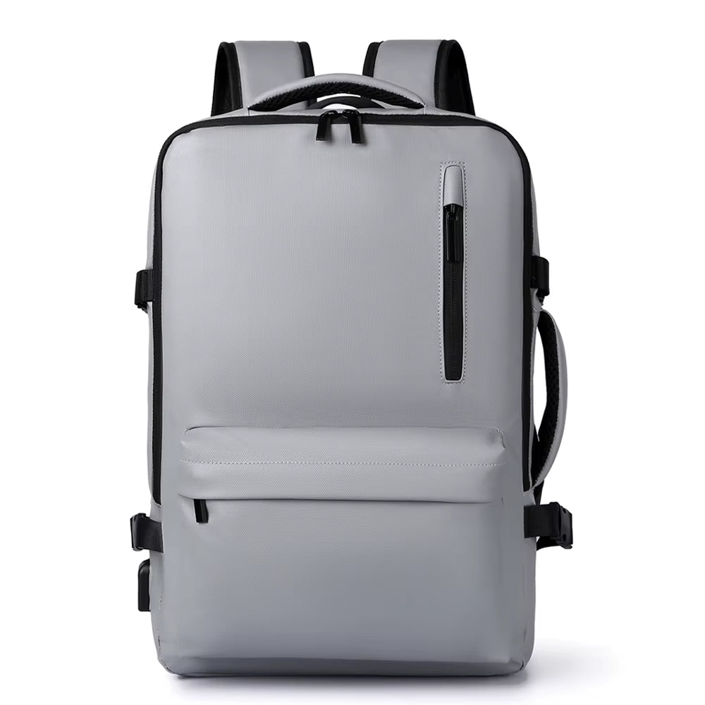 40L Waterproof Canvas Travel Backpack Expandable Feature Carry-On Approved Laptop Luggage Lining Material Polyester Zipper