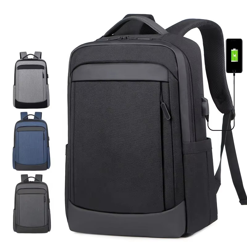 Factory 16" Computer Bag Mochila Waterproof Business Escolar School Sac a Do Laptop Backpack with Usb Polyester OEM ODM Service
