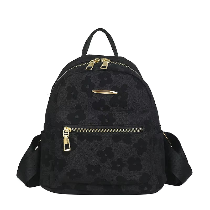 Custom Color Mini Small Backpack for Ladies and Girls Casual Outdoor for Pink School Bag with Flower Pattern and Zipper Closure