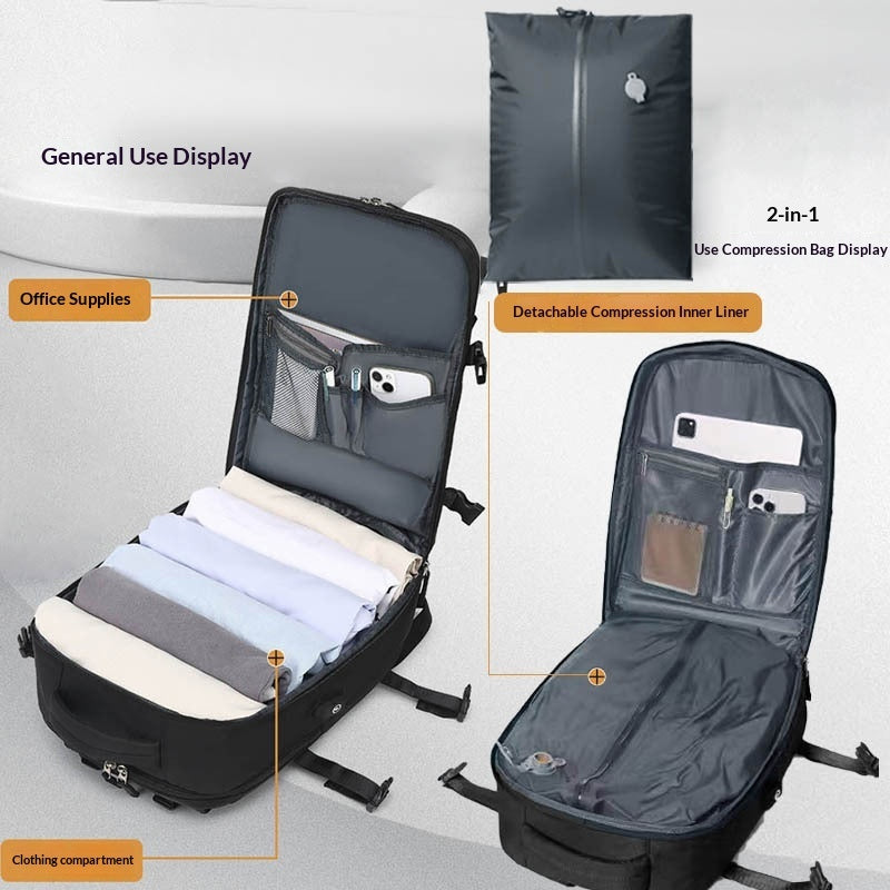 Vacuum-Compression Travel Waterproof Backpack