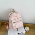 Custom Color Mini Small Backpack for Ladies and Girls Casual Outdoor for Pink School Bag with Flower Pattern and Zipper Closure