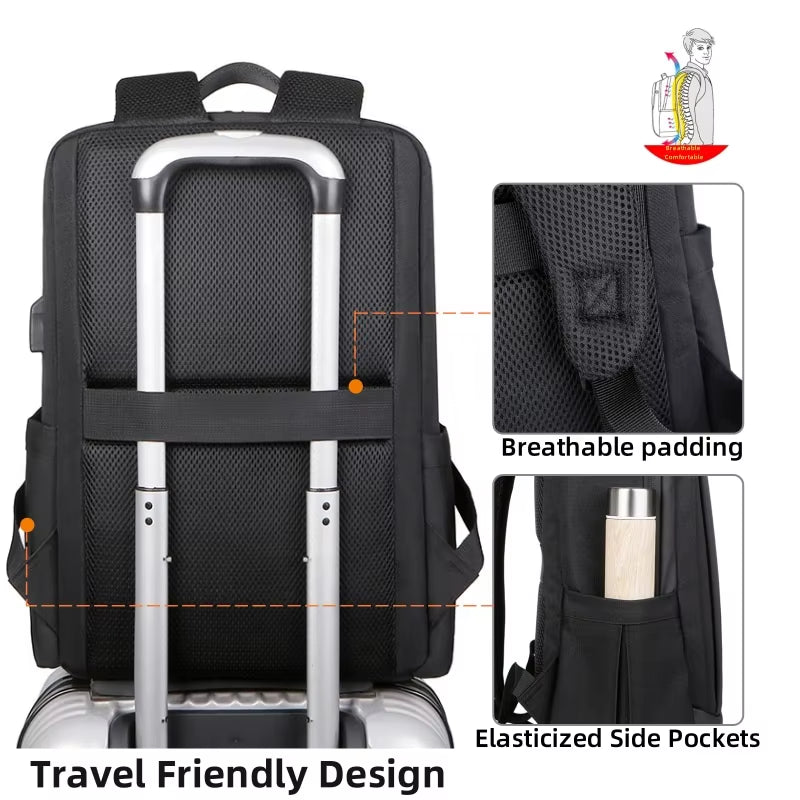 Factory 16" Computer Bag Mochila Waterproof Business Escolar School Sac a Do Laptop Backpack with Usb Polyester OEM ODM Service