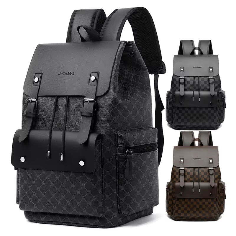 Wholesale Custom Anime Style American Zipper PU Business Travel Laptop Backpack Waterproof with Polyester Lining